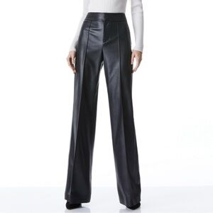 Alice and Olivia Vegan Leather Wide Leg Pants size 2